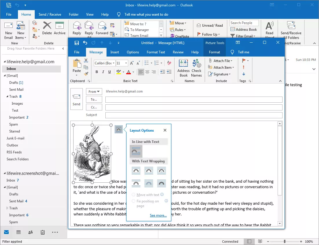 Cómo insertar una imagen en línea en un mensaje de Outlook