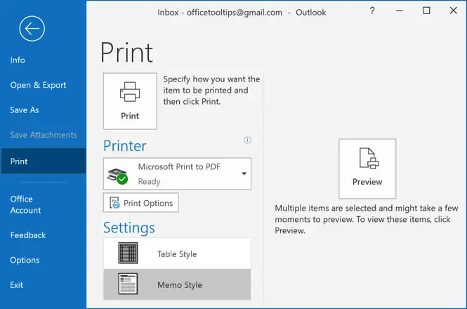 Cómo imprimir varios correos electrónicos en un solo archivo pdf